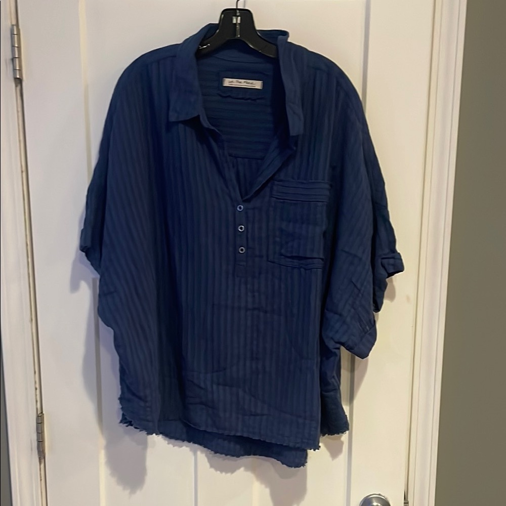 Women’s Blue Casual Shirt free people